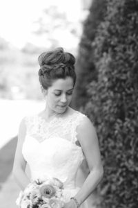top bun with braid bridal hair