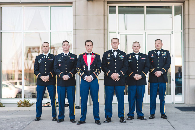 army formal wedding photos