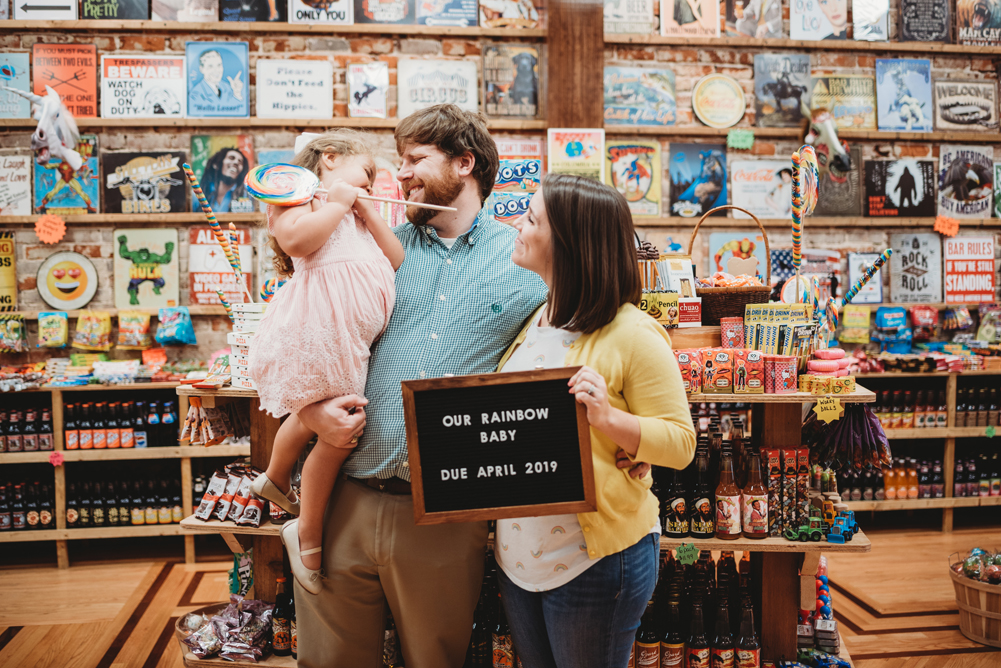 rainbow baby announcement with sibling