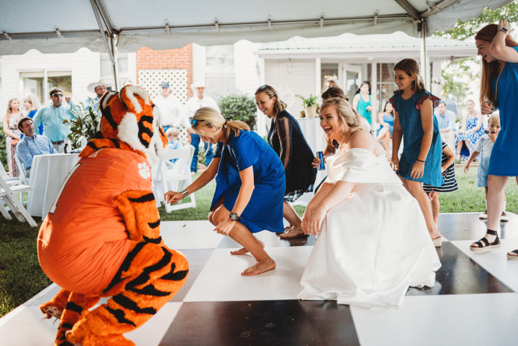 clemson tiger on dance floor
