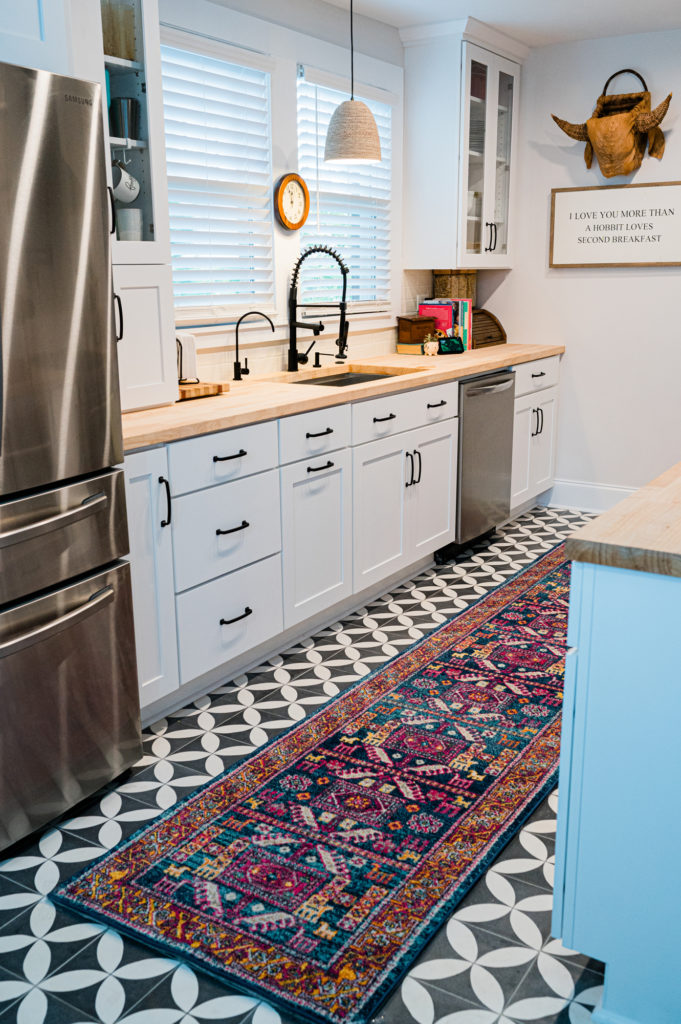 white galley kitchen