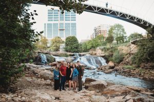 falls park family session greenville sc